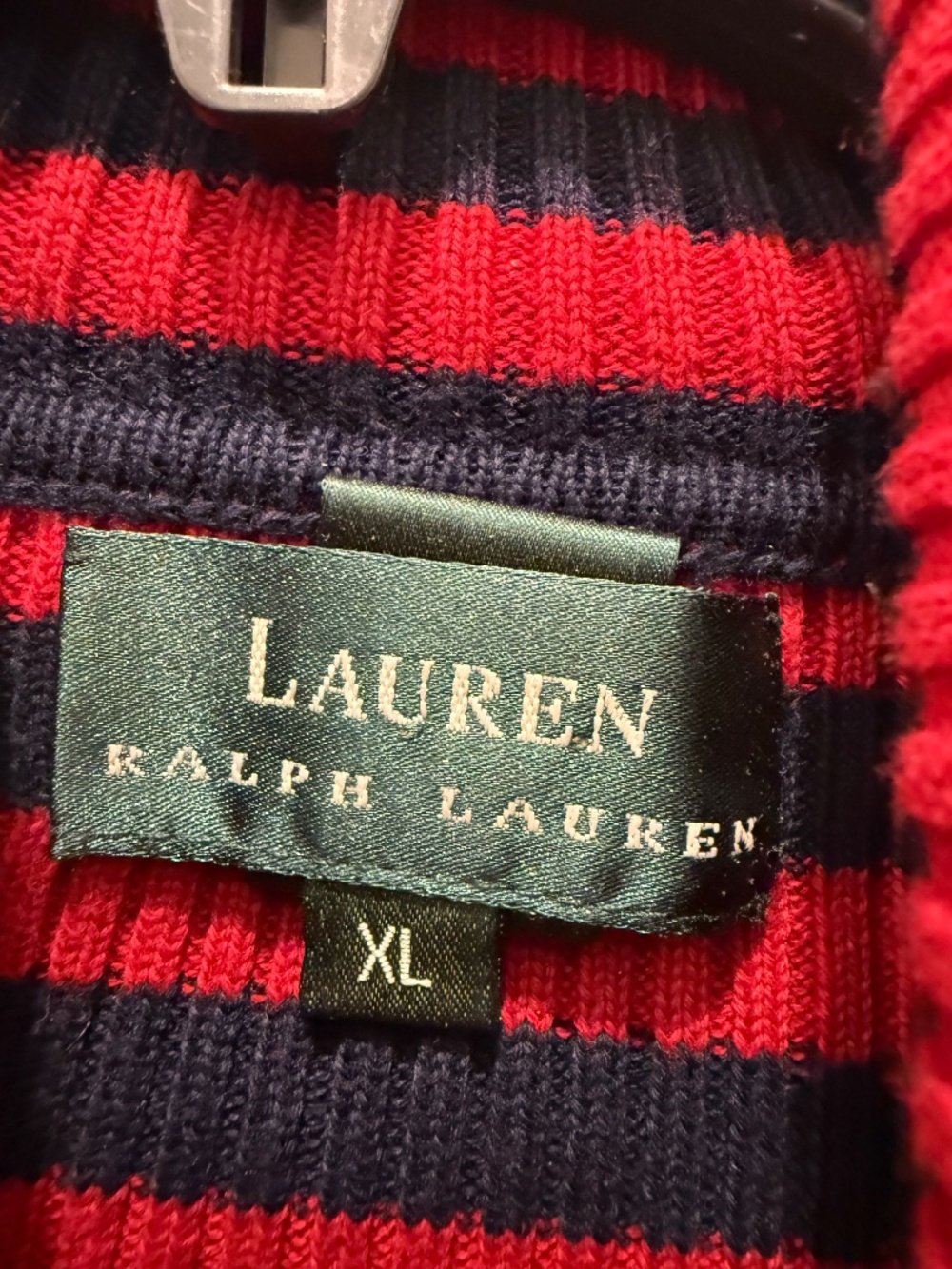 Ralph Lauren Striped Turtleneck Sweater for Women. Size XL. Pre-Owned. - Picture 3 of 4
